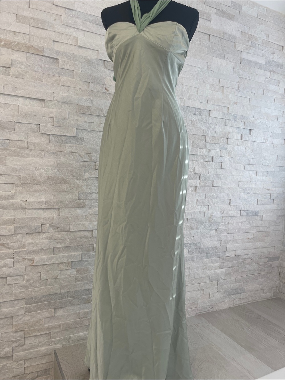 Runaway the Label Sage Green Halter Maxi Dress